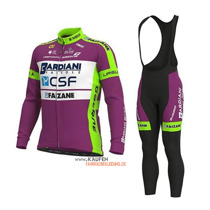 Bardiani Csf Langarmtrikot 2020 und Lange Tragerhose Volett Wei